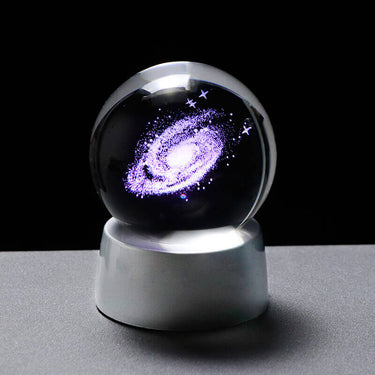 boule en verre led galaxy